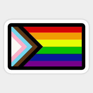 Progress Pride Rainbow Flag For Inclusivity Sticker